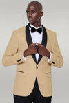 Yellow Shawl Lapel Sparkly Tuxedo Jacket - Wessi