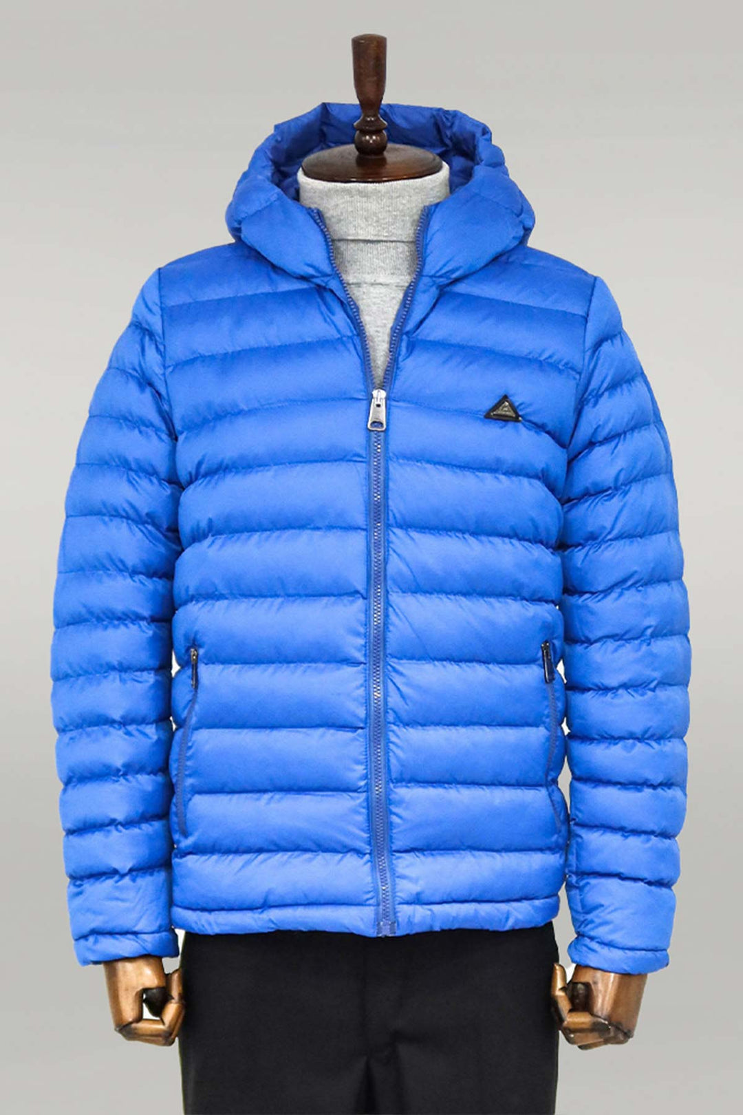 معطف مبطن بغطاء للرأس باللون الأزرق للرجال - ويسي