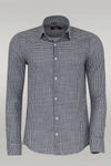 Camisa Hombre Pata De Gallo Azul Marino - Wessi