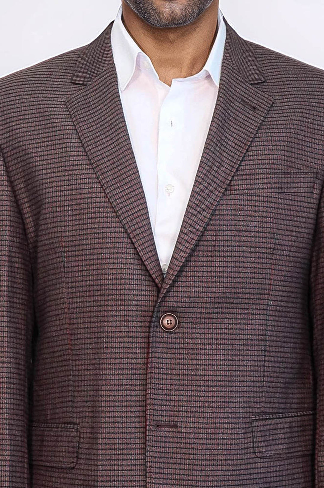 4 Drop Checkered Burgundy Jacket-Wessi