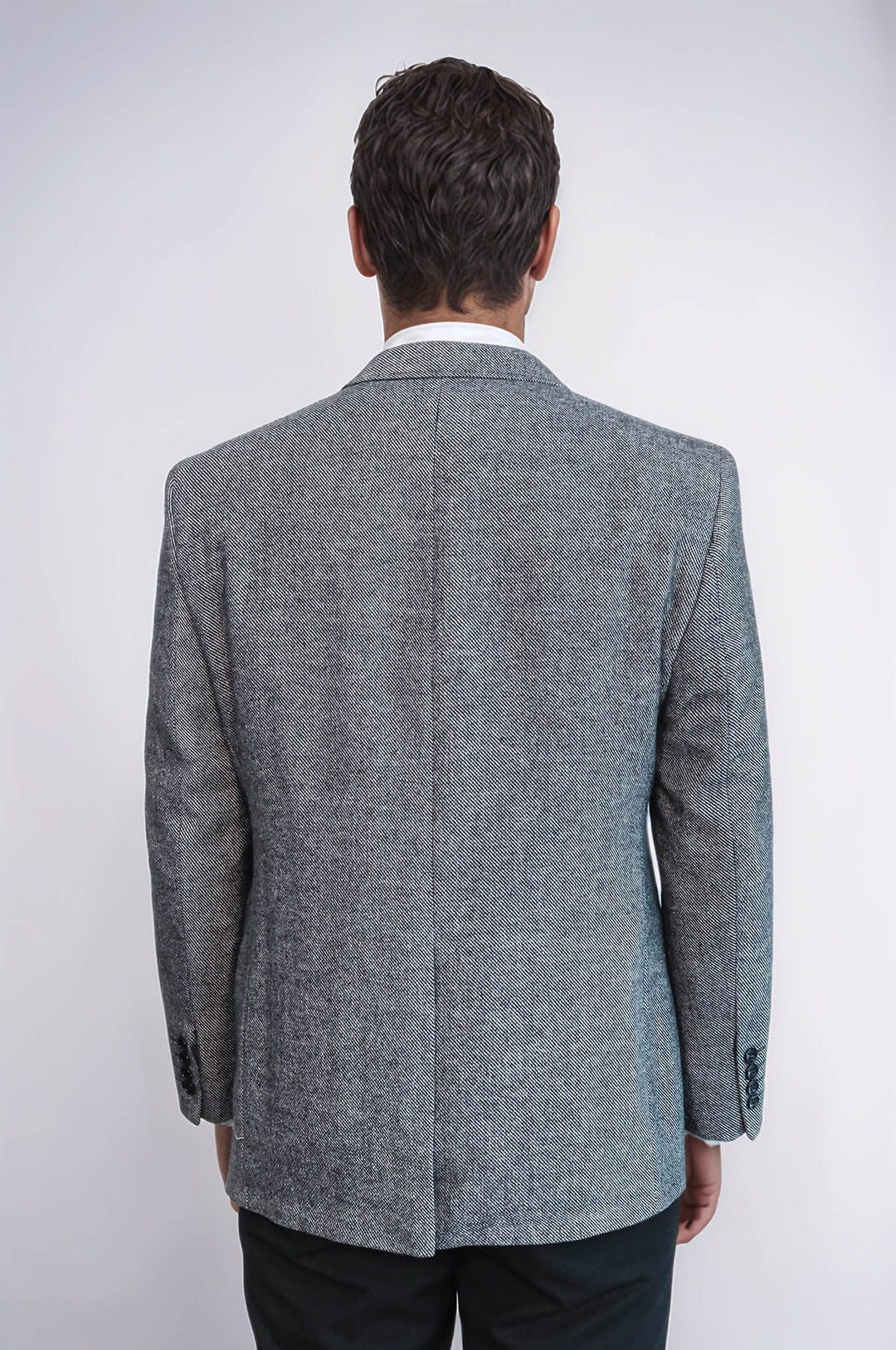 4 Drop Regular Cut Wool Grey Men Blazer - Wessi