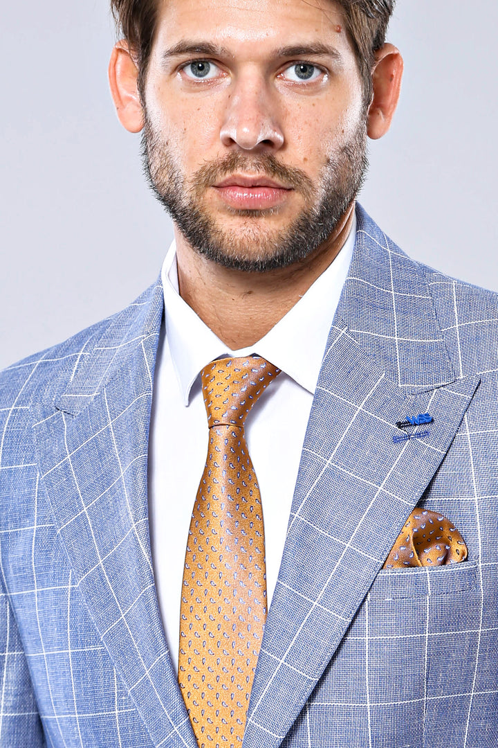 Chaqueta azul ajustada a cuadros - Wessi