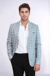 Blazer Leggero a Collo Punta con Un Pulsante Blue - Wessi