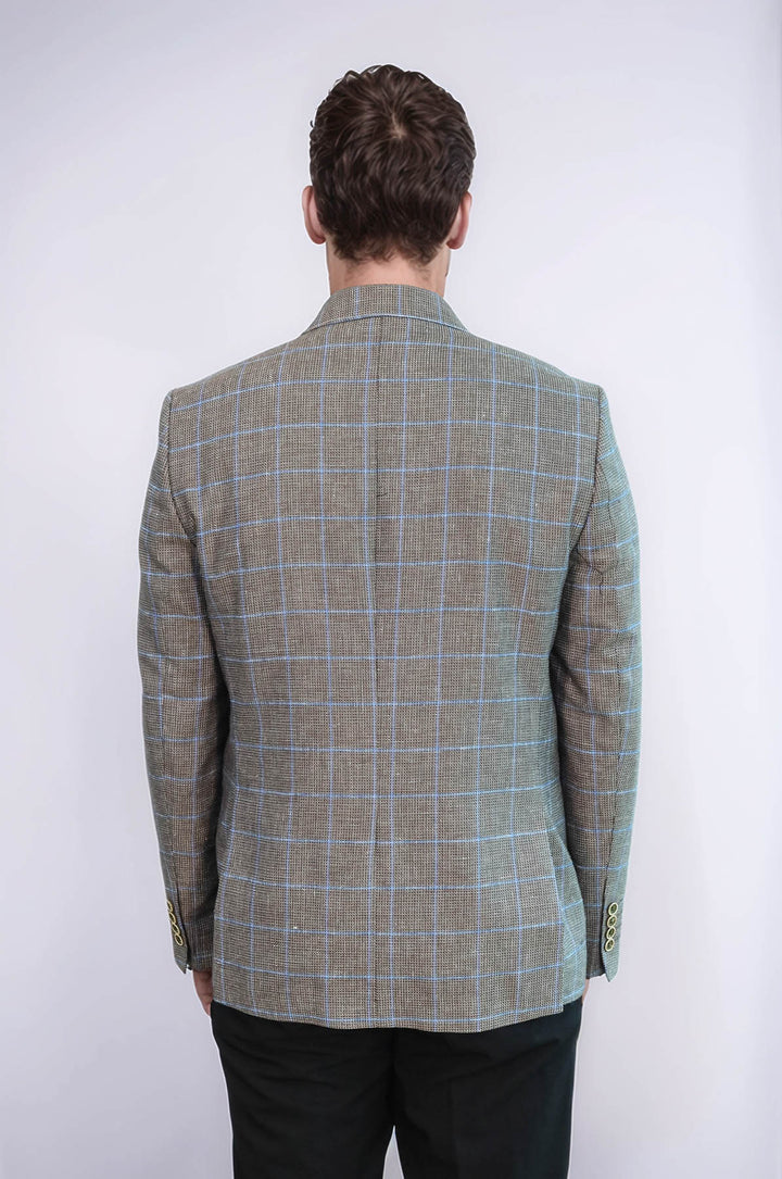 Blazer marrone con colletto a punta e bottone singolo - Wessi