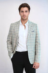 Blazer beige con colletto a punta e bottone singolo - Wessi
