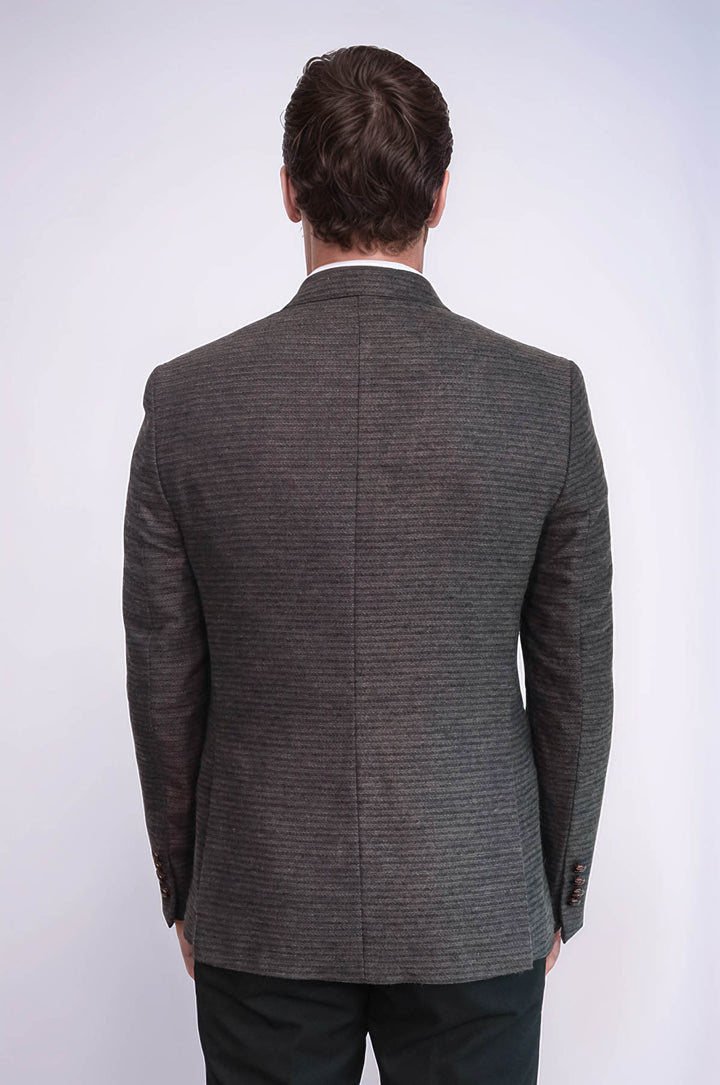 Blazer marrone slim fit doppiopetto - Wessi