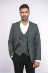 Completo blazer e gilet grigio semplice | Wess