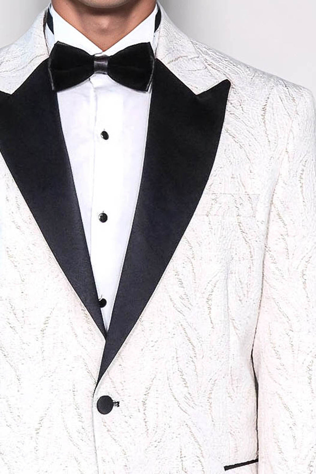 Blazer de bal homme blanc brillant à motifs - Wessi