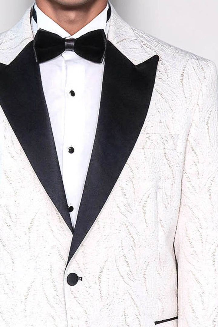 Blazer de bal homme blanc brillant à motifs - Wessi