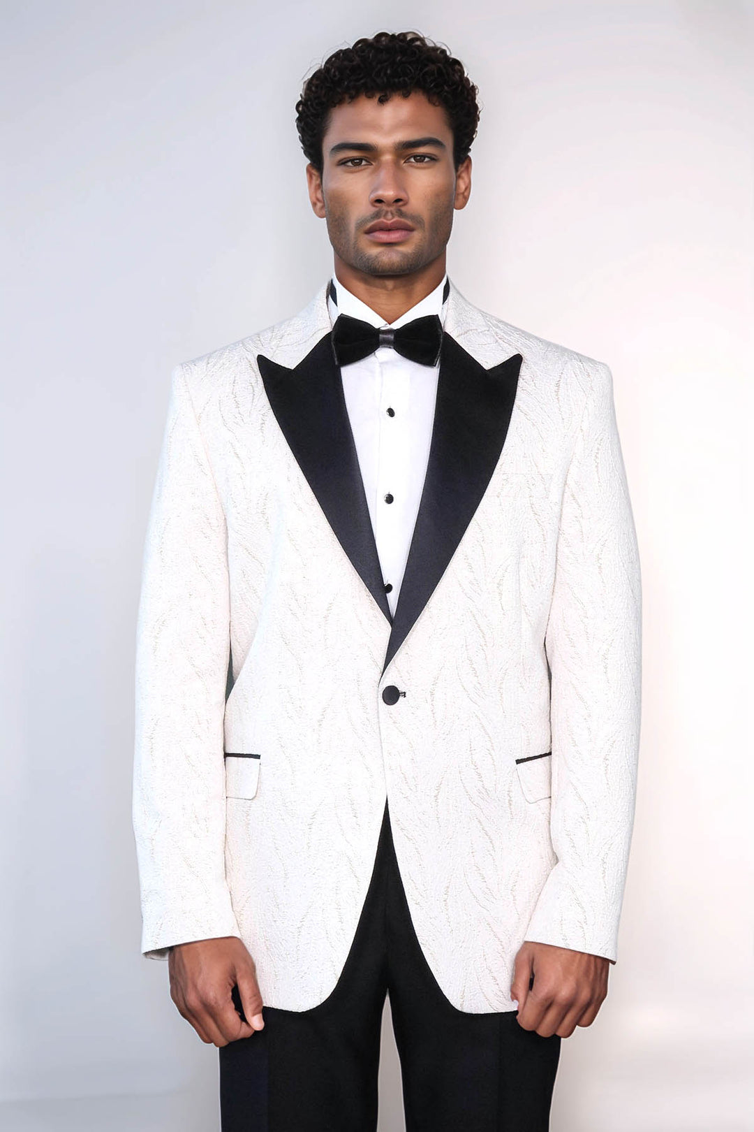 Blazer de bal homme blanc brillant à motifs - Wessi