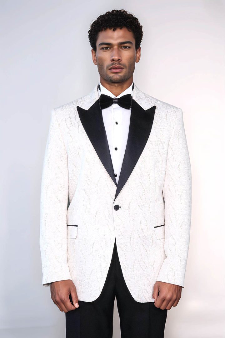 Blazer de bal homme blanc brillant à motifs - Wessi