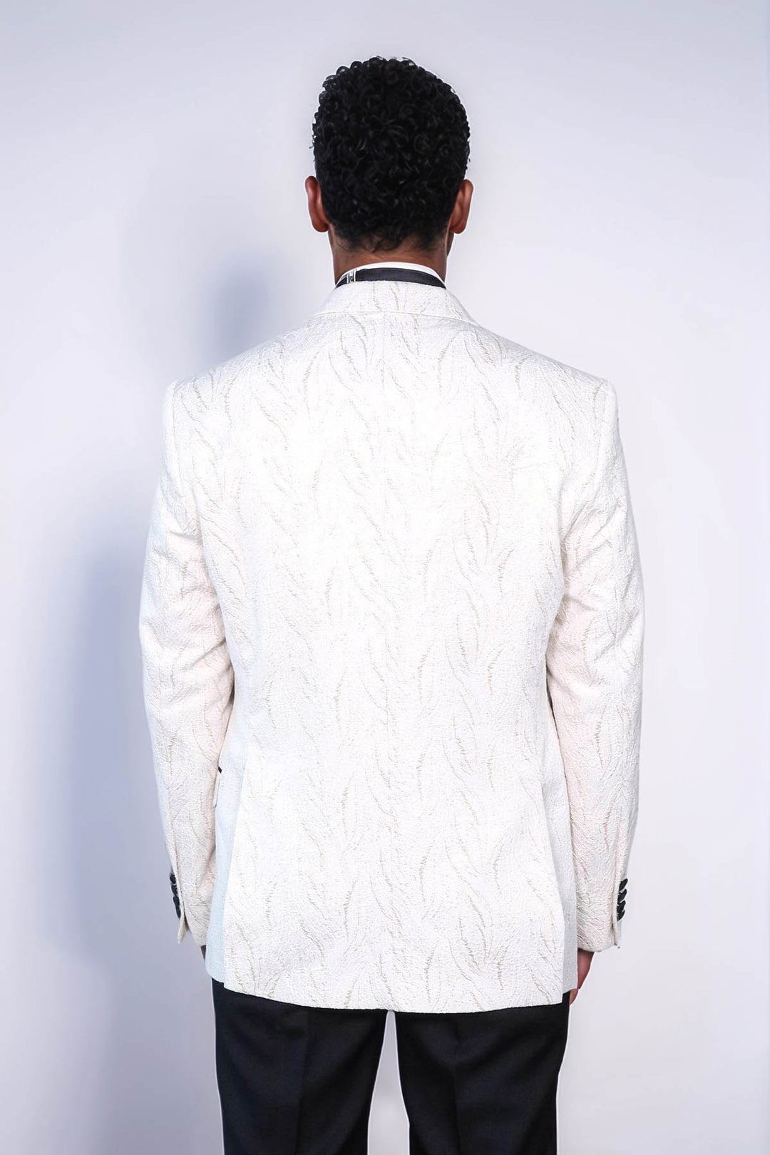 Blazer de bal homme blanc brillant à motifs - Wessi