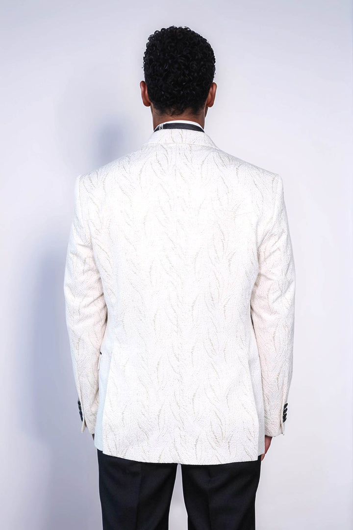Blazer de bal homme blanc brillant à motifs - Wessi