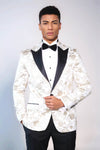 Blazer de bal blanc à motifs floraux pour hommes - Wessi