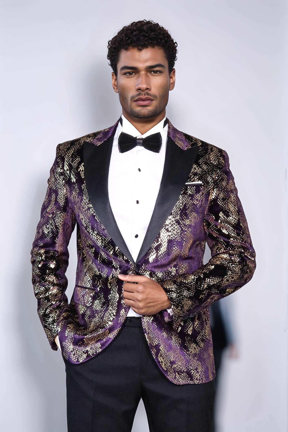 purple and gold dress shirt Gold Medallions & Paisley Geo Print NAVY Button Up Long Sleeve Dress Shirt NAVY / MD main image 1