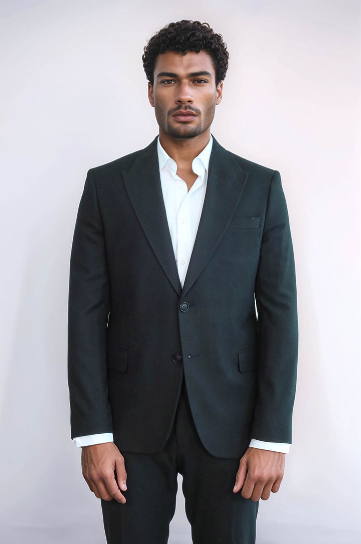 Blazer Homme Uni Slim Fit Sport Noir - Wessi