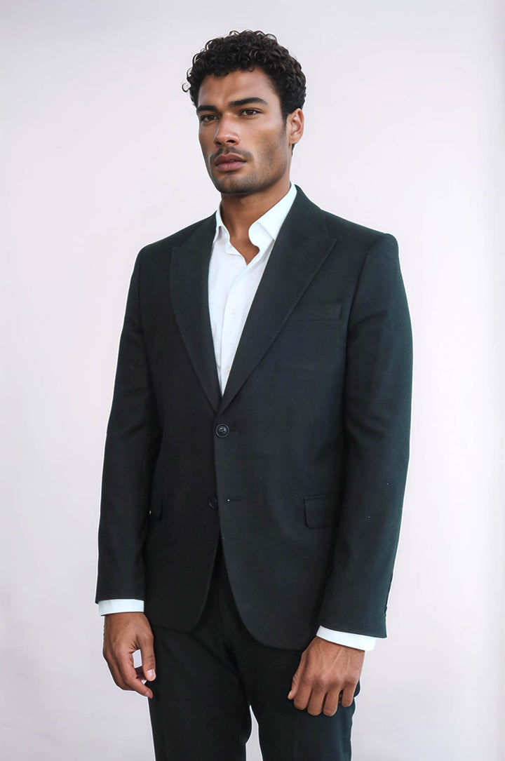 Blazer Homme Uni Slim Fit Sport Noir - Wessi