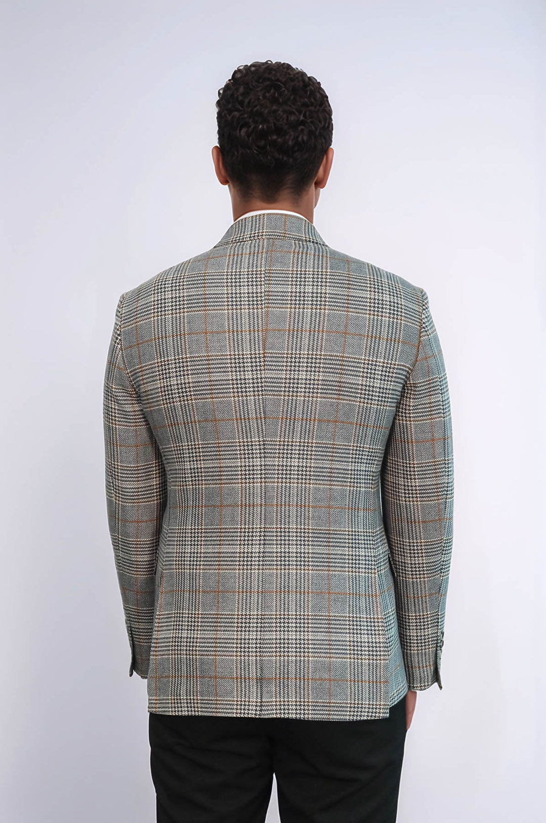 Blazer da uomo antracite a quadri doppio petto - Wessi