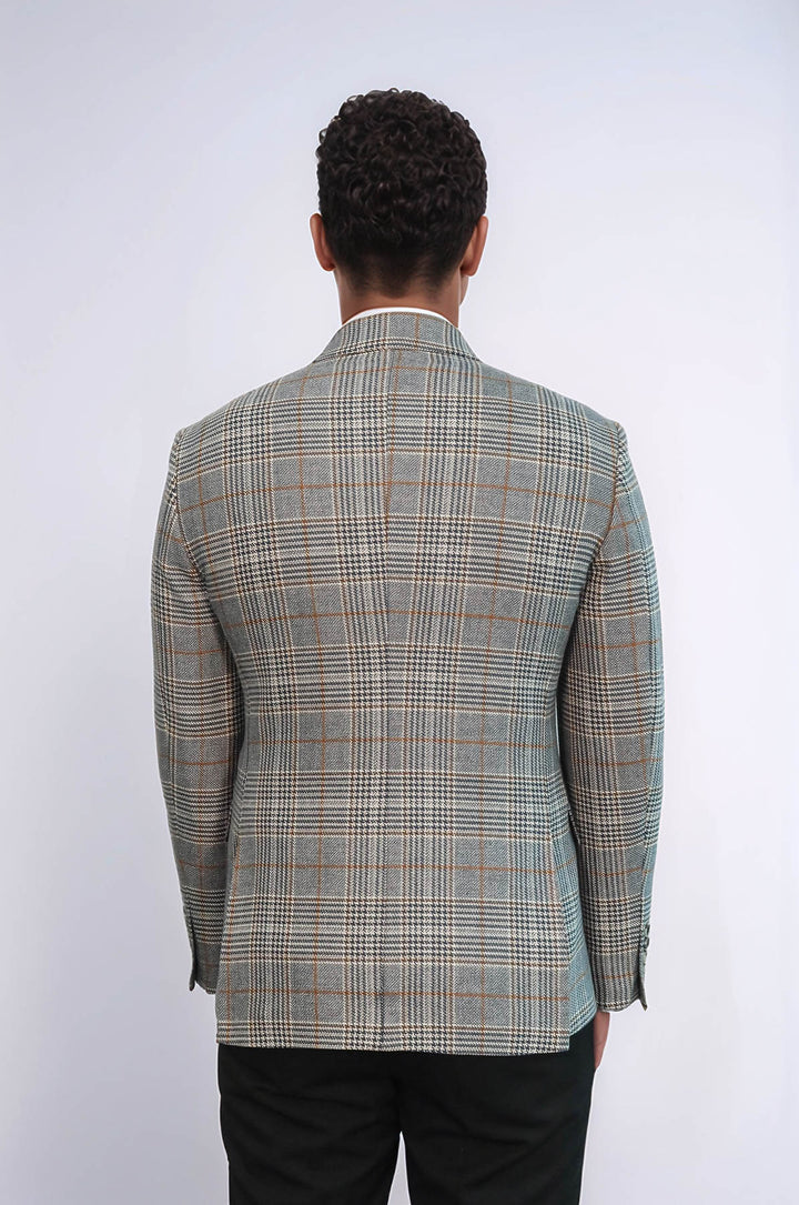 Blazer da uomo antracite a quadri doppio petto - Wessi