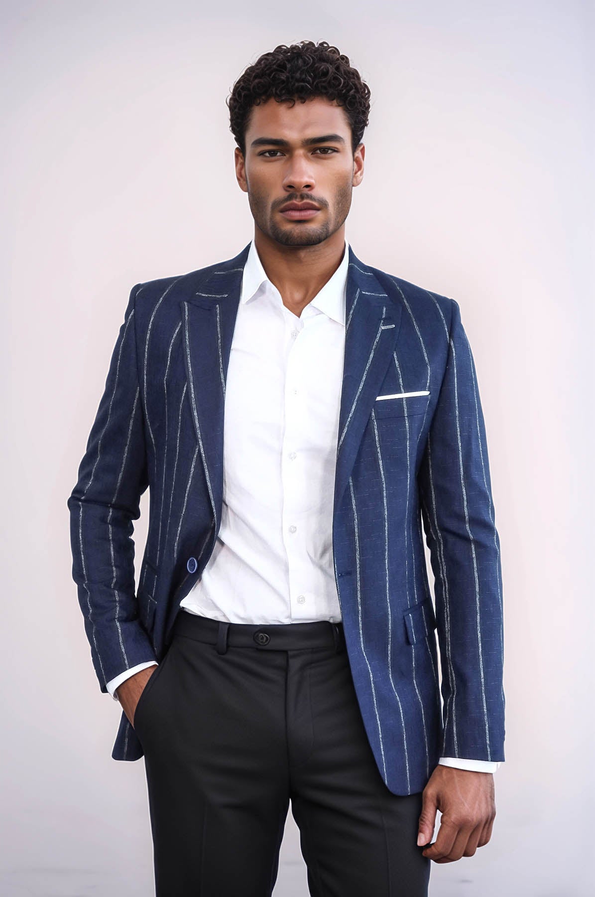 Striped Slim Fit Navy Blue Men Blazer - Casual Blazer | Wessi Wessi - Discover Diversity Striped Slim Fit Navy Blue Men Blazer - Casual Blazer | Wessi Wessi - Discover Diversity