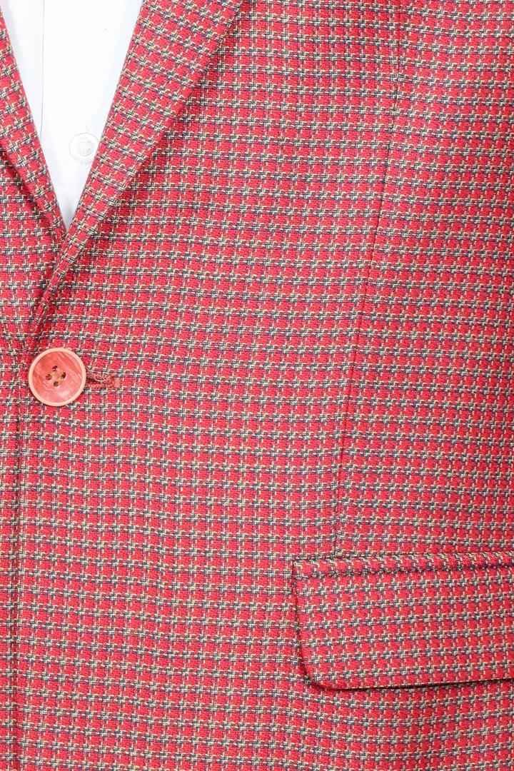 بليزر أحمر كلاريت منقوش بقصة ضيقة - ويسي