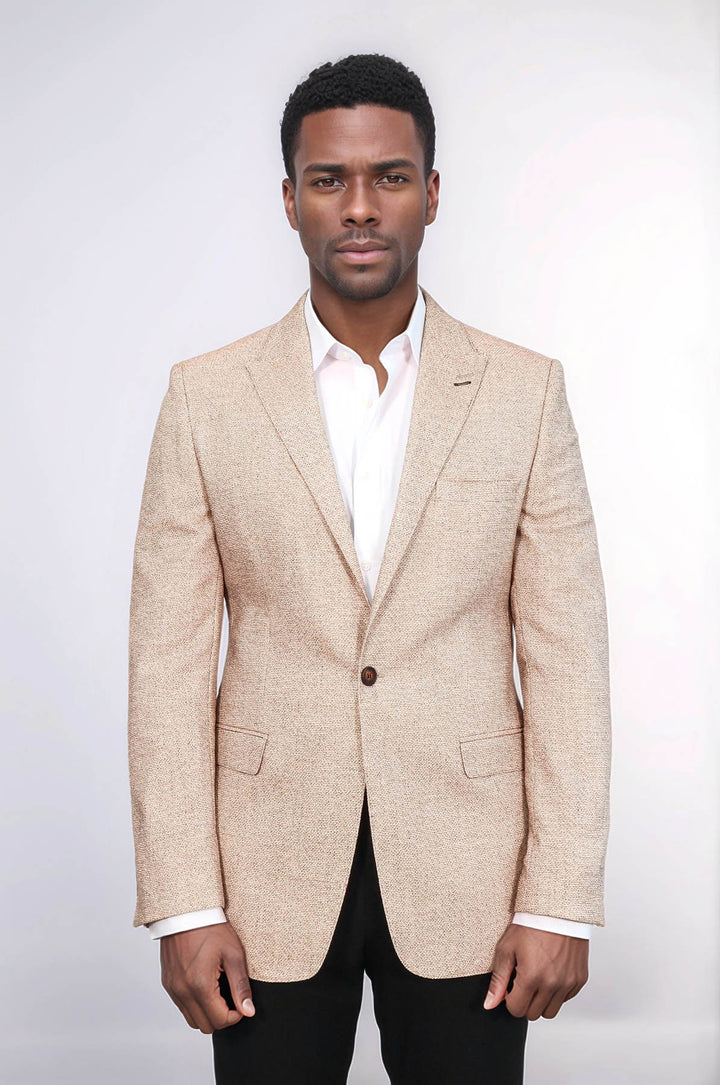 Blazer Jaune Coupe Slim à Motifs - Wessi