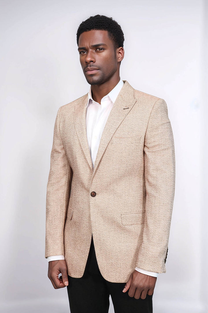 Blazer Jaune Coupe Slim à Motifs - Wessi