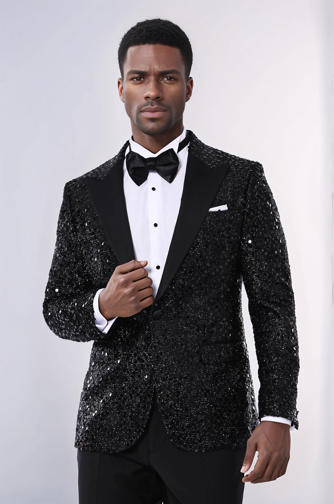 Черный блейзер для вечеринки с пайетками | Весс