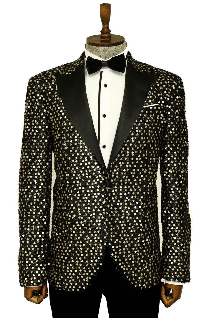 Smoked Sparkly Patterned Party Blazer and Trousers Combination Wessi