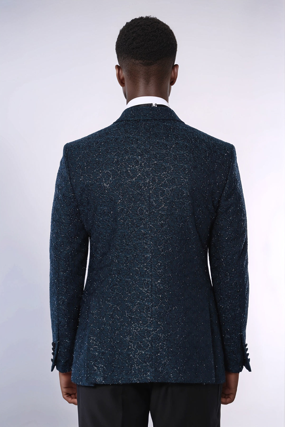 Blazer da ballo da uomo verde con motivo glitterato - Wessi