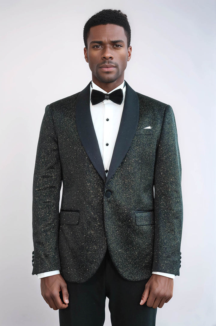 Blazer slim fit con solapa chal Blazer de fiesta para hombre - Wessi