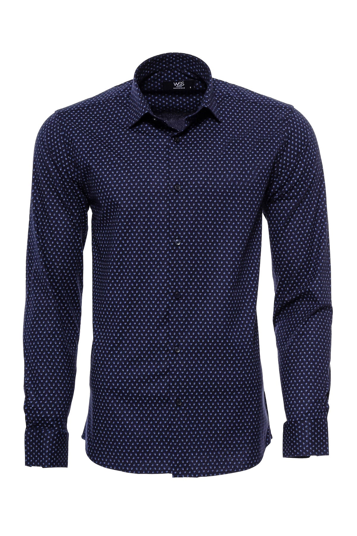 Patterned Navy Blue Men Shirt Wessi Patterned Navy Blue Men Shirt Wessi