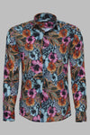 Floral Patterned Slim Fit Long Sleeves Multicolor Men Shirt - Wessi