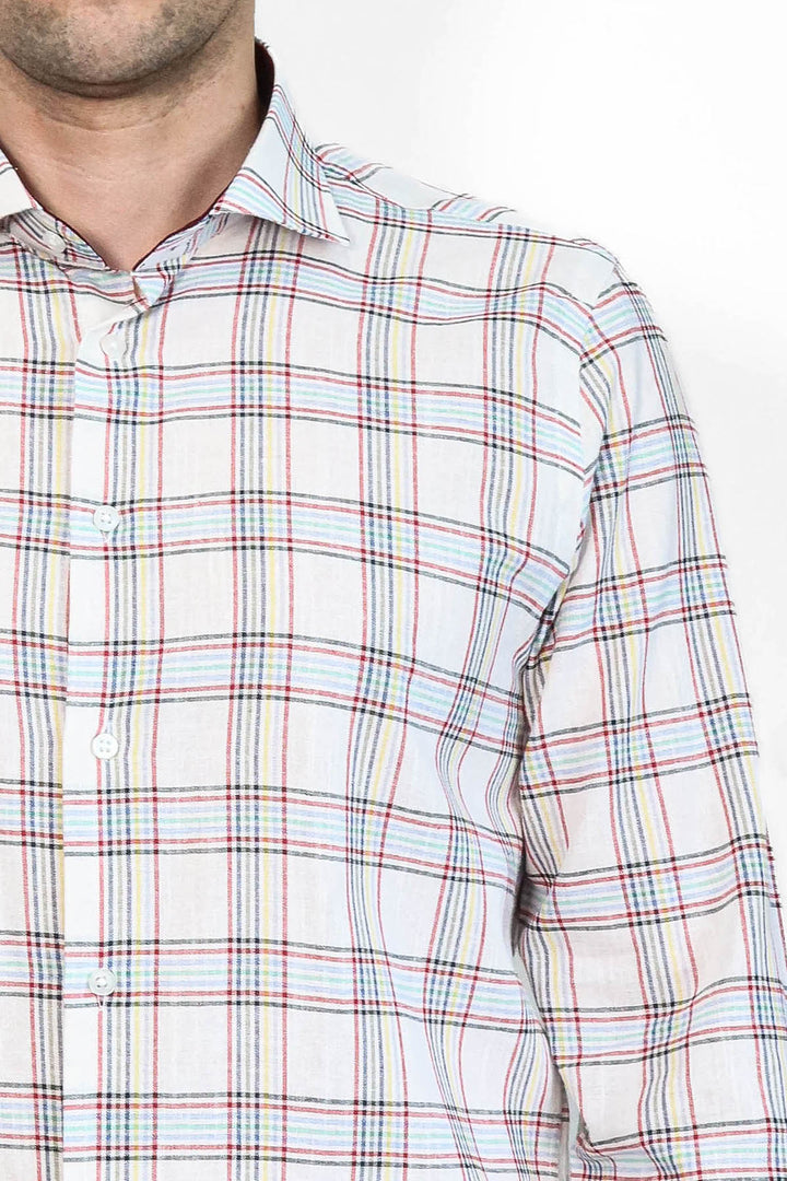 Camisa informal de cuadros blancos | wess