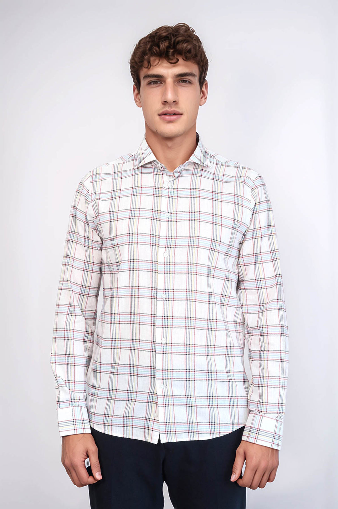 Camisa informal de cuadros blancos | wess