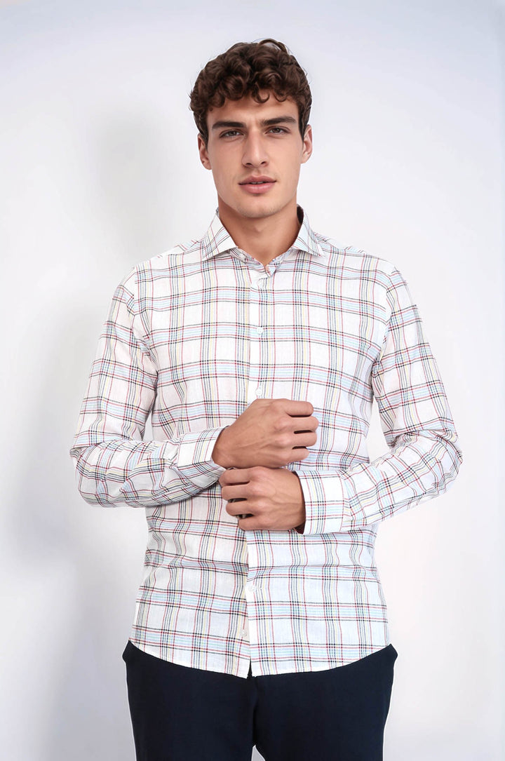 Camisa informal de cuadros blancos | wess