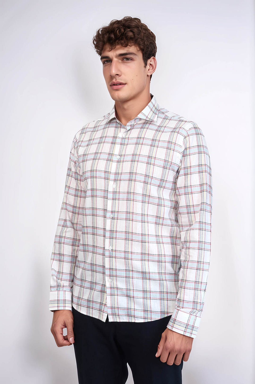 Camisa informal de cuadros blancos | wess