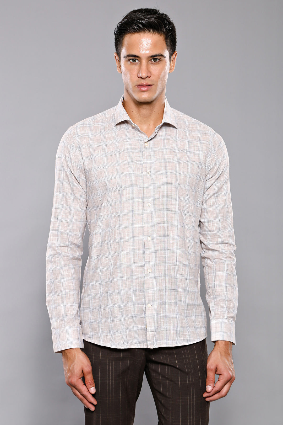 Camisa de cuadros beige - Wessi