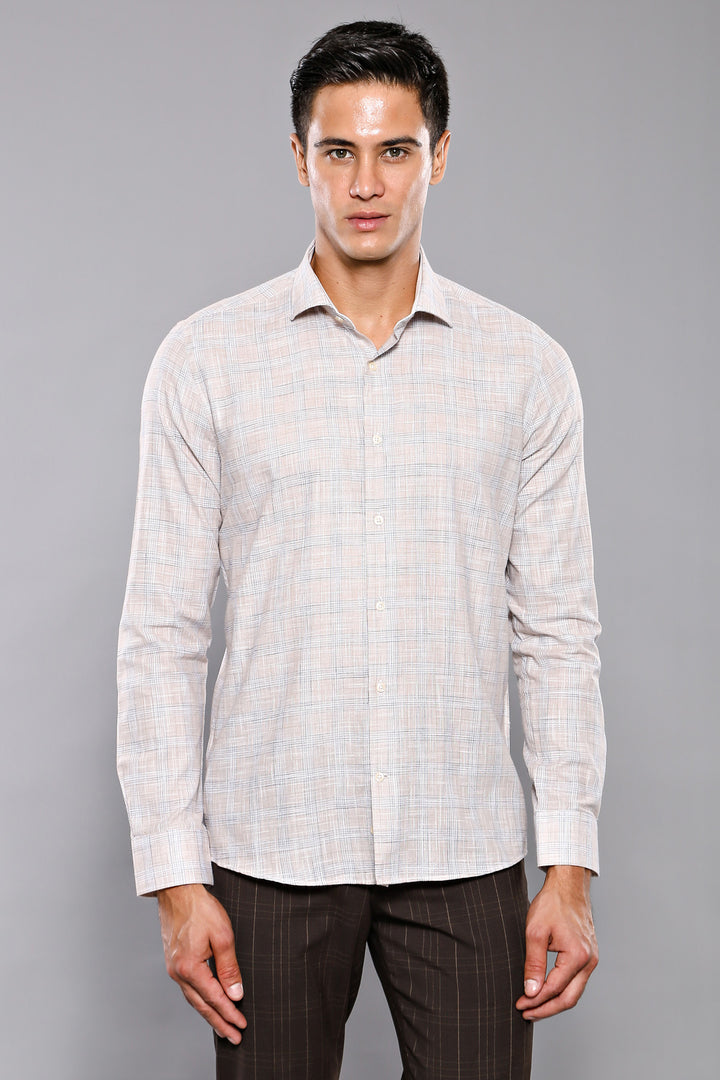 Camisa de cuadros beige - Wessi