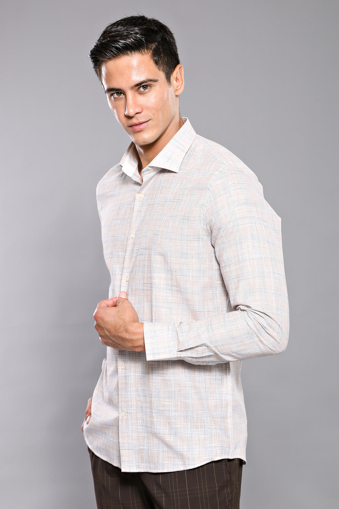 Camisa de cuadros beige - Wessi