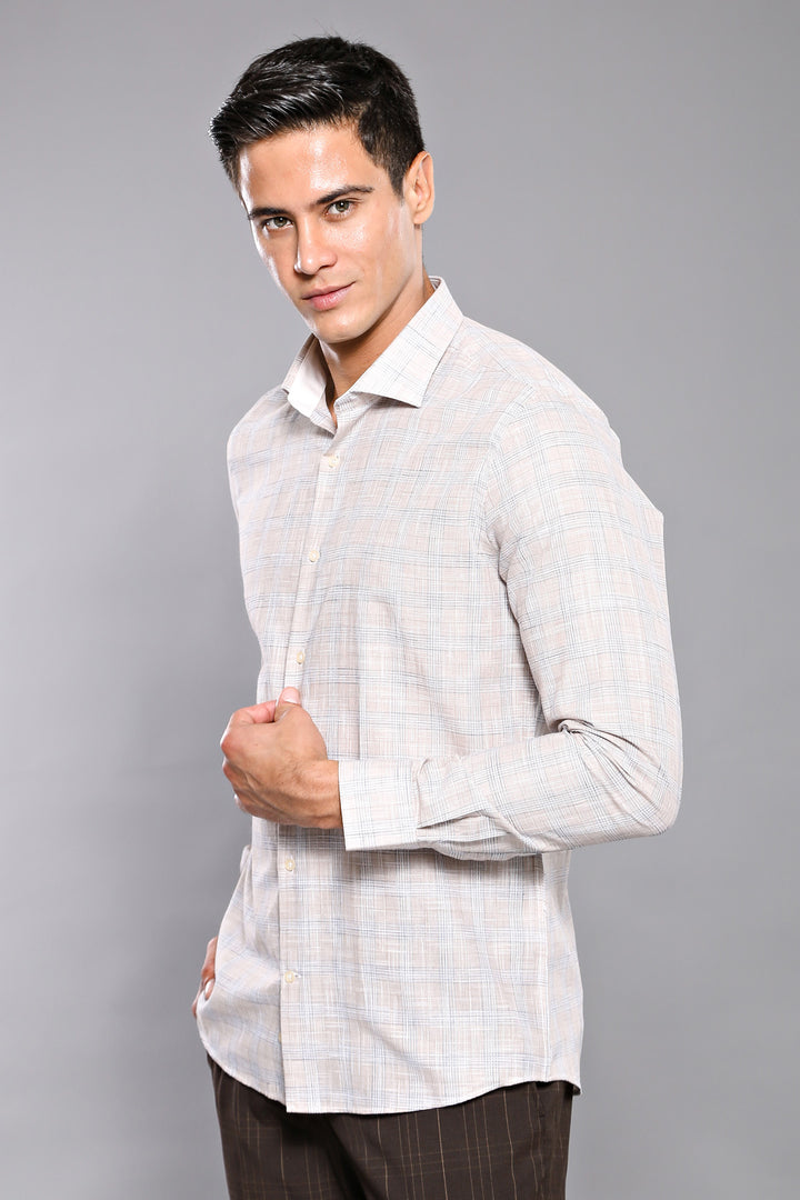 Camisa de cuadros beige - Wessi