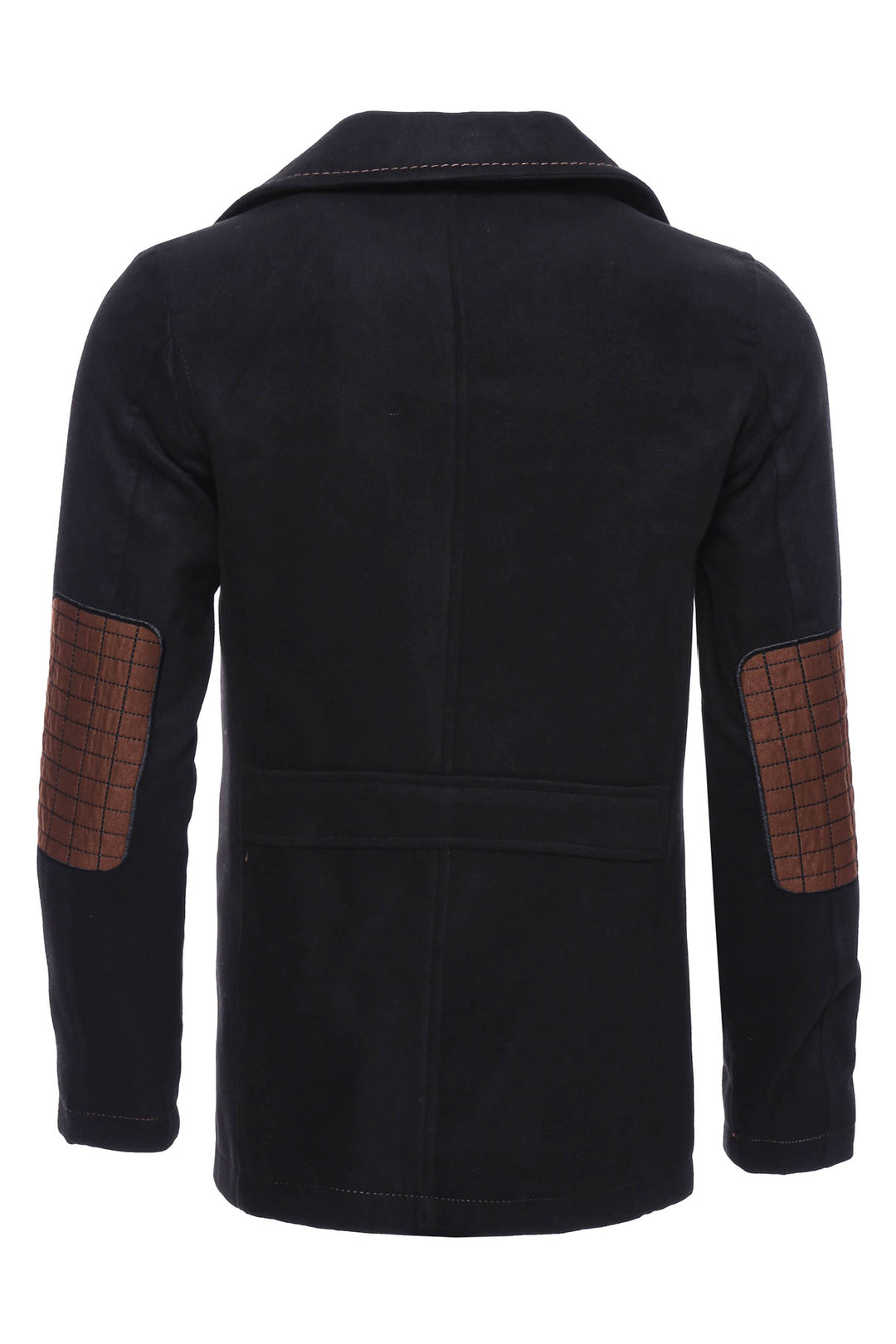 Cappotto marrone con 6 bottoni ricamati sul bordo della tasca-Wessi