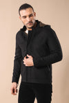 Manteau Homme Noir à Capuche et Manches Zippées - Wessi