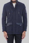 Giacca trapuntata slim fit modellata in pelle blu navy - Wessi