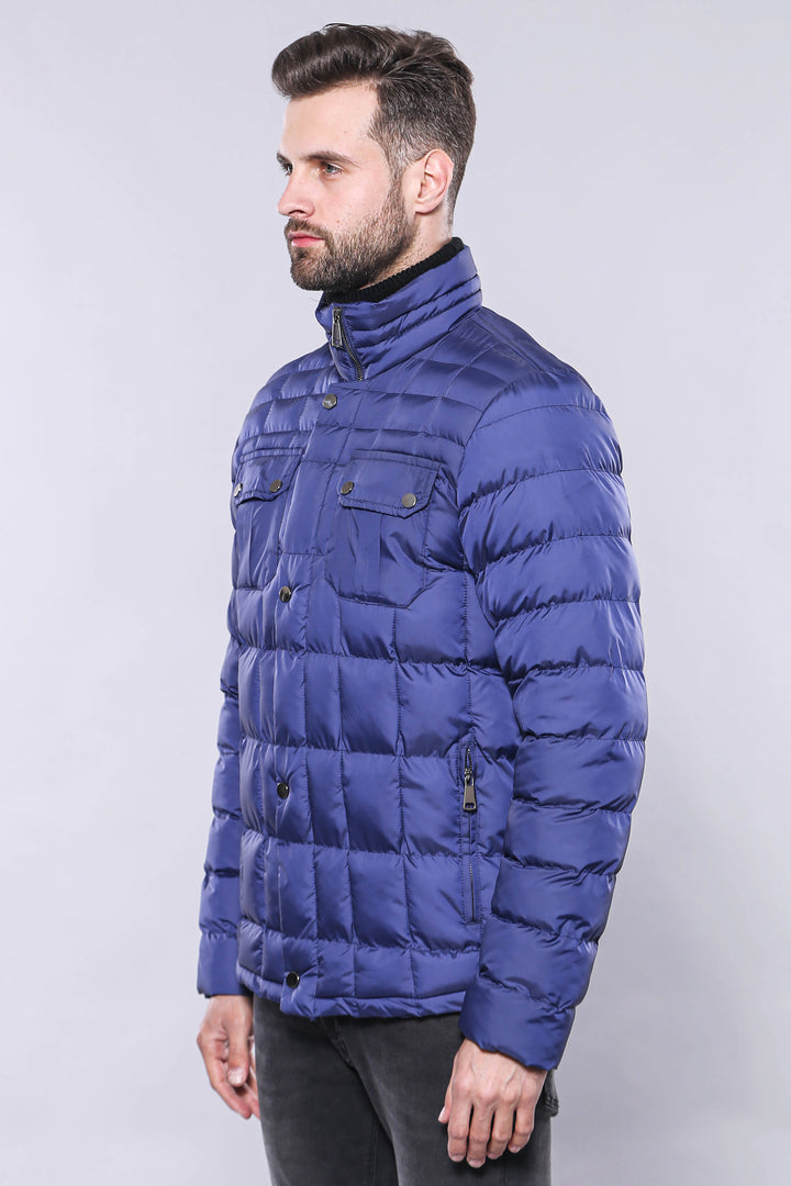 Cappotto invernale trapuntato blu da uomo - Wessi