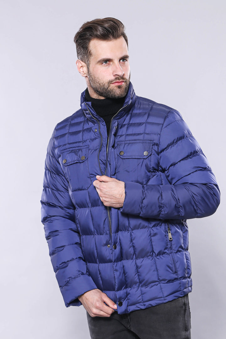 Cappotto invernale trapuntato blu da uomo - Wessi