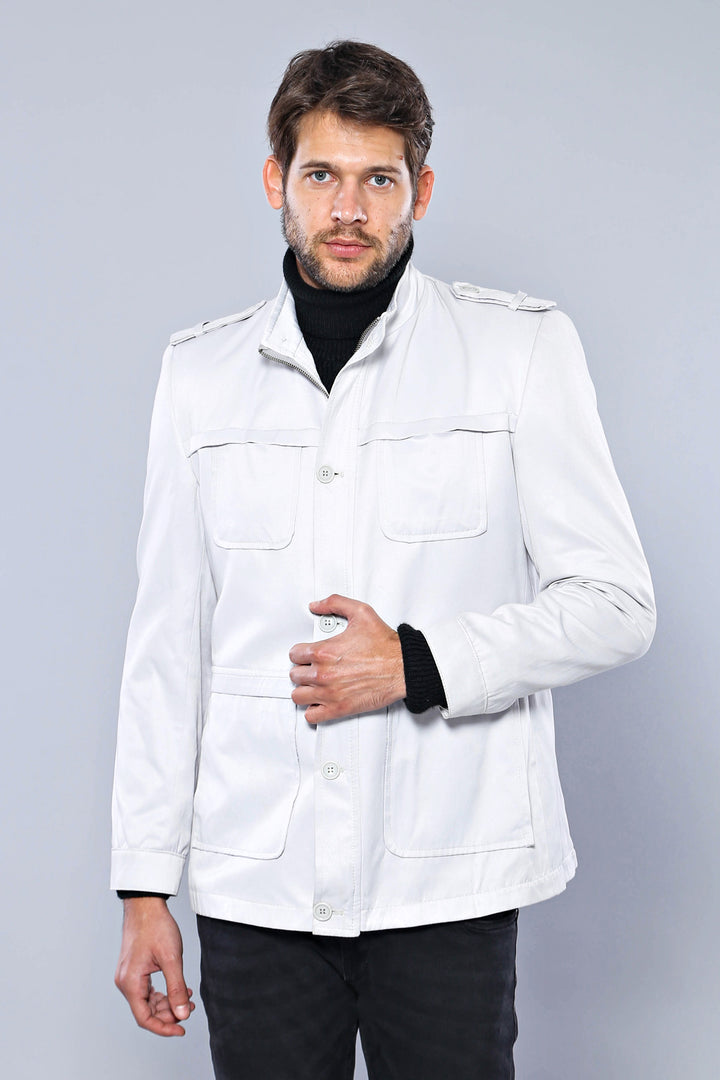 Trench-coat crème à double boutonnage - Wessi