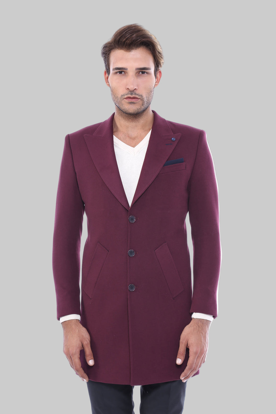 Burgundy Long Coat - Wessi