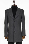 Cappotto da uomo in lana antracite con revers ampio - Wessi