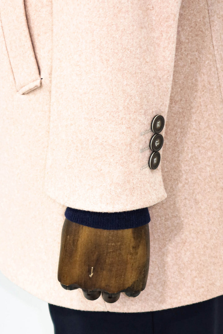 Cappotto da uomo in lana rosa chiaro con risvolto ampio - Wessi